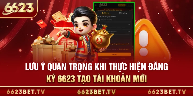 Đăng Ký 6623 - Trải Nghiệm Cá Cược Tại Nhà Cái Số 1 Châu Á Lưu ý quan trọng khi thực hiện đăng ký 6623 tạo tài khoản mới